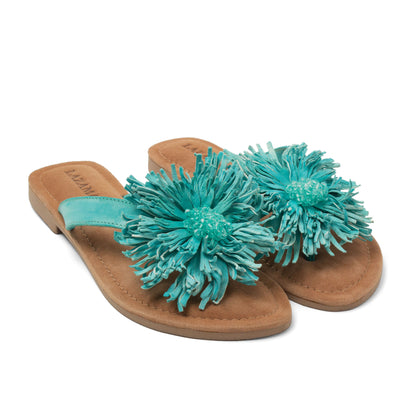 Roza Damen Leder-Zehentrenner Turquoise