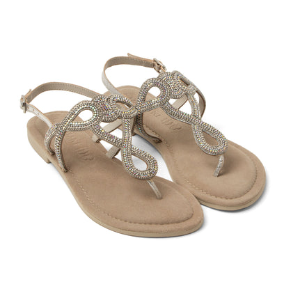 Luus Damen Leder-Sandalen Silver