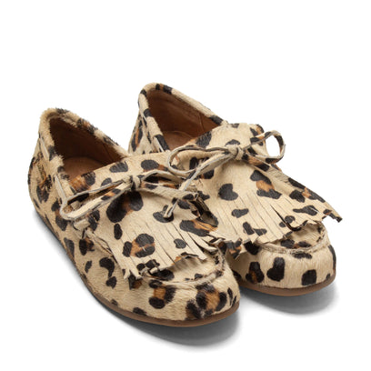 Billy Damen Leder-Mokassins Leopard