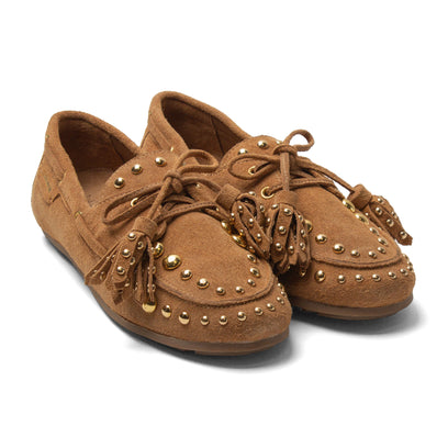 Stella Damen Wildleder-Mokassins Cognac