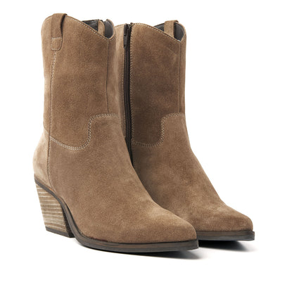 Damen-Stiefeletten 53.596 Taupe