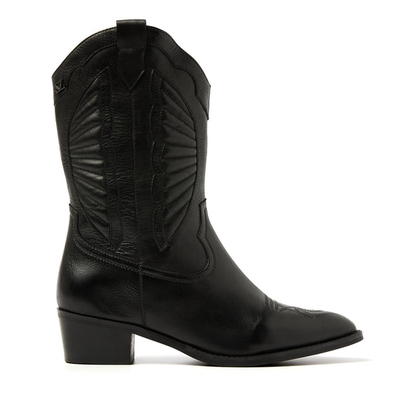 Milou Damen Leder Cowboy-Stiefel Black Milou Damen Leder Cowboy-Stiefel Black