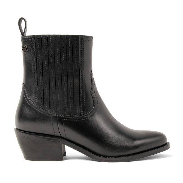 An Damen Leder-Stiefeletten Black An Damen Leder-Stiefeletten Black