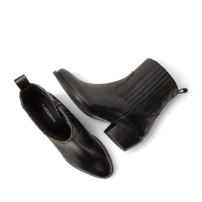 An Damen Leder-Stiefeletten Black