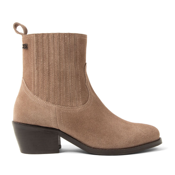 An Damen Wildleder-Stiefeletten Taupe An Damen Wildleder-Stiefeletten Taupe