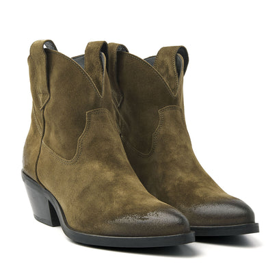 Gigi Damen Wildleder Stiefeletten Green