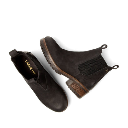 Lia Damen Leder Chelsea-Boots Black