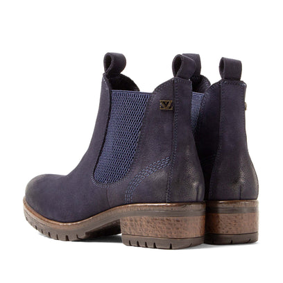 Lia Damen Leder Chelsea-Boots Jeans