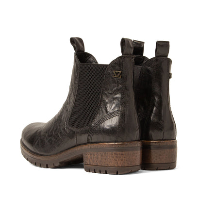 Ria Damen Leder Chelsea-Boots Black