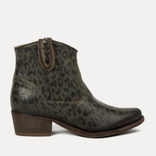 Nila Damen Leder-Stiefeletten Green Nila Damen Leder-Stiefeletten Green