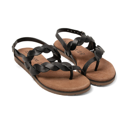 Nilda Damen Leder-Sandalen Black