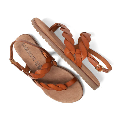 Nilda Damen Leder-Sandalen Tan