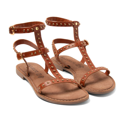 Olinda Damen Leder-Sandalen Tan