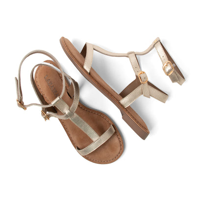 Pia Damen Leder-Sandalen Gold