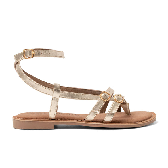 Salma Damen Leder-Sandalen Gold Salma Damen Leder-Sandalen Gold