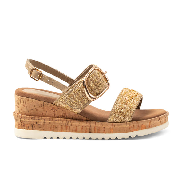 Carla DamenSandalen Raffia Gold Carla DamenSandalen Raffia Gold