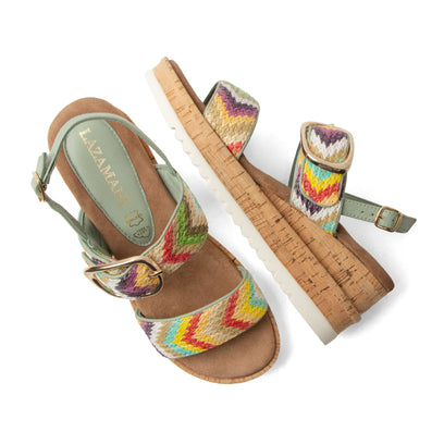 Carla DamenSandalen Raffia Green