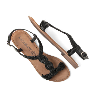 Aida Damen Leder-Sandalen Black
