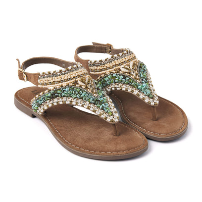 Estella Damen Leder-Sandalen Taupe