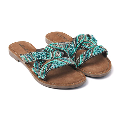 Damen Pantoletten 75.337 Aqua