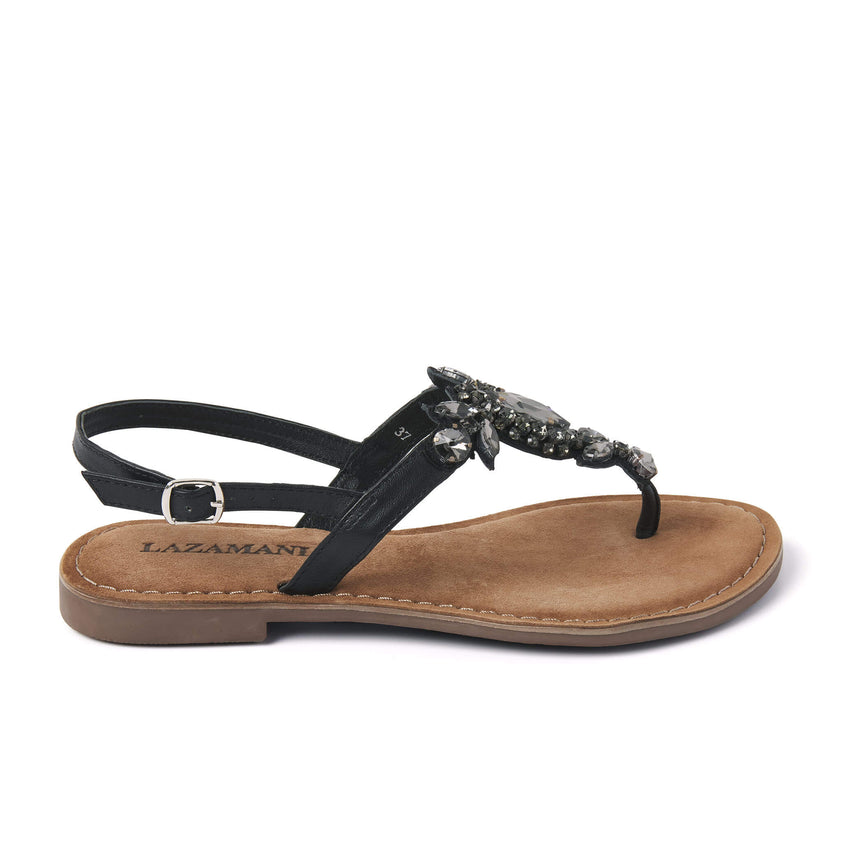 Naomi Damen Ledersandalen Black