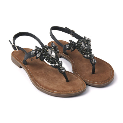 Naomi Damen Ledersandalen Black