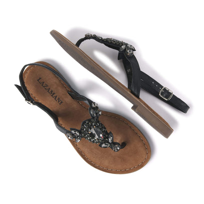 Naomi Damen Ledersandalen Black