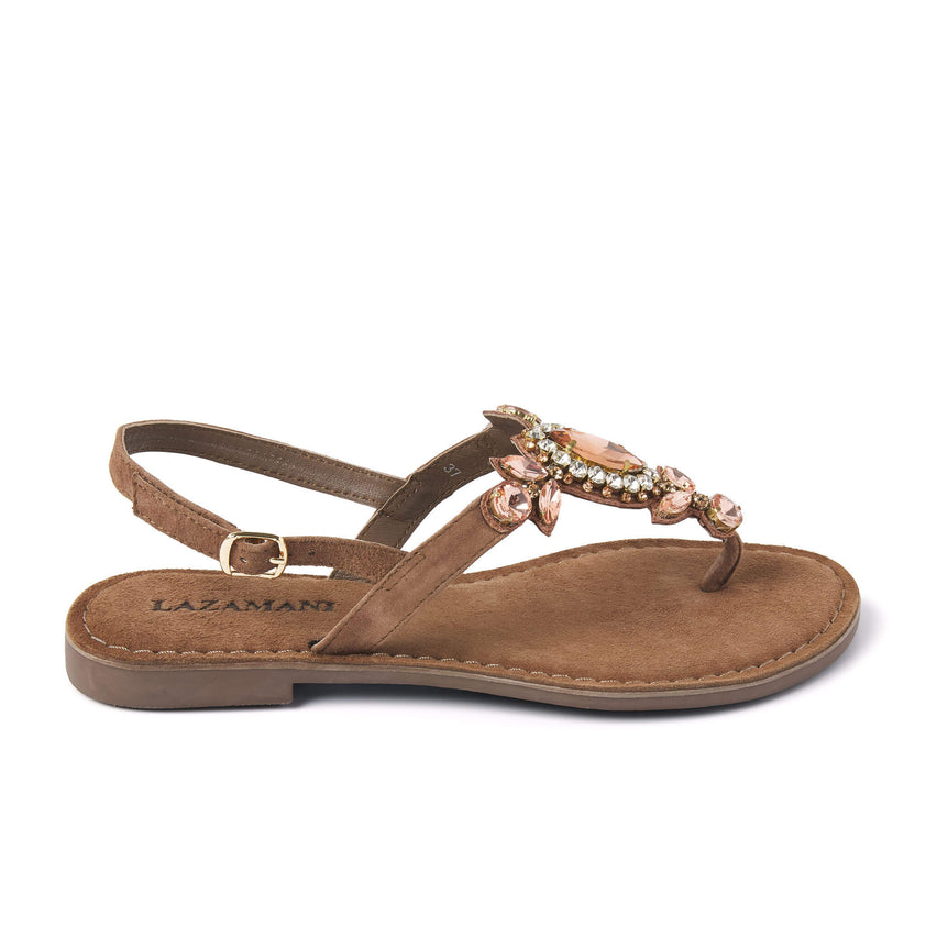 Naomi Damen Wildleder Sandalen Taupe