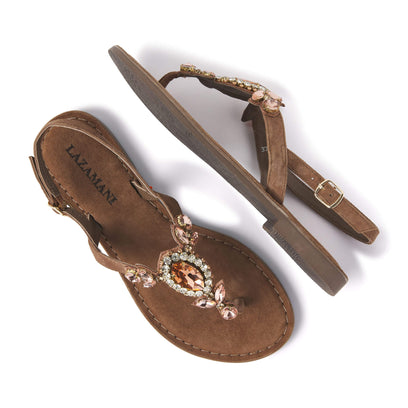 Naomi Damen Wildleder Sandalen Taupe