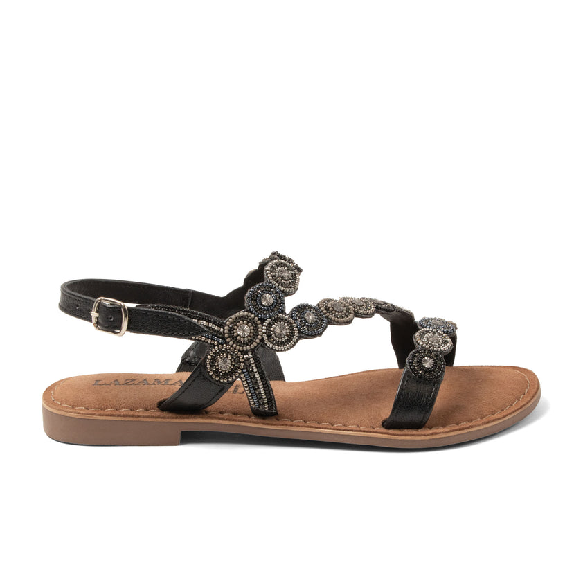 Helena Damen Leder-Sandalen Black