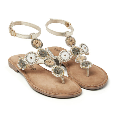 Harper Damen Ledersandalen Off-White