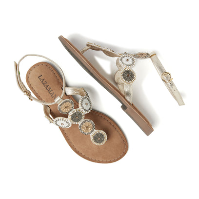 Harper Damen Ledersandalen Off-White