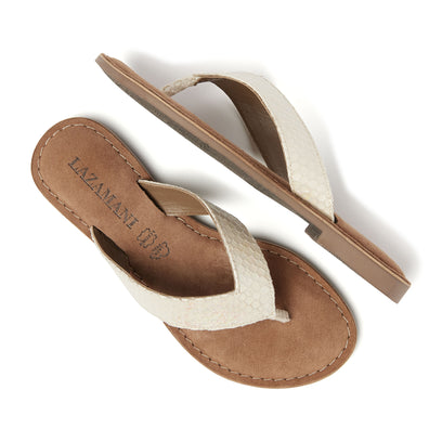 Damen Leder-Zehentrenner 75-478 Off-White