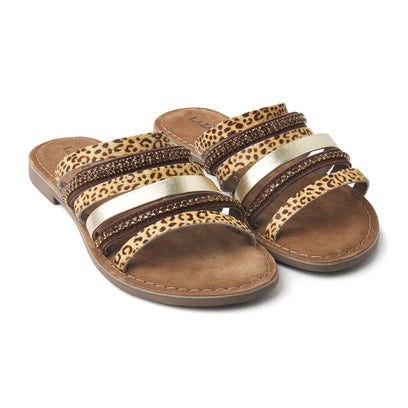 Damen Pantoletten 75.532 Leopard
