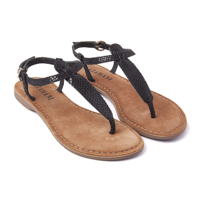 Anna Damen Ledersandalen Black