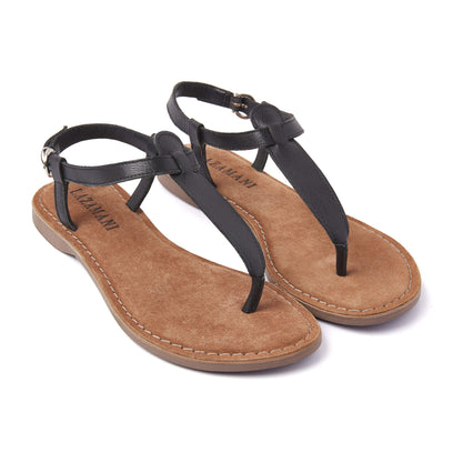 Iris Damen Ledersandalen Black