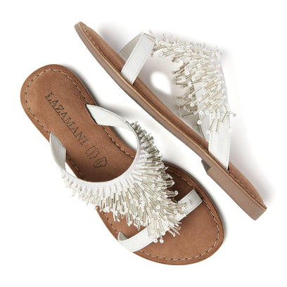 Freya Damen Leder-Pantoletten White