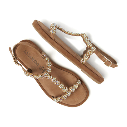 Damen Leder-Sandalen 75.859 Taupe