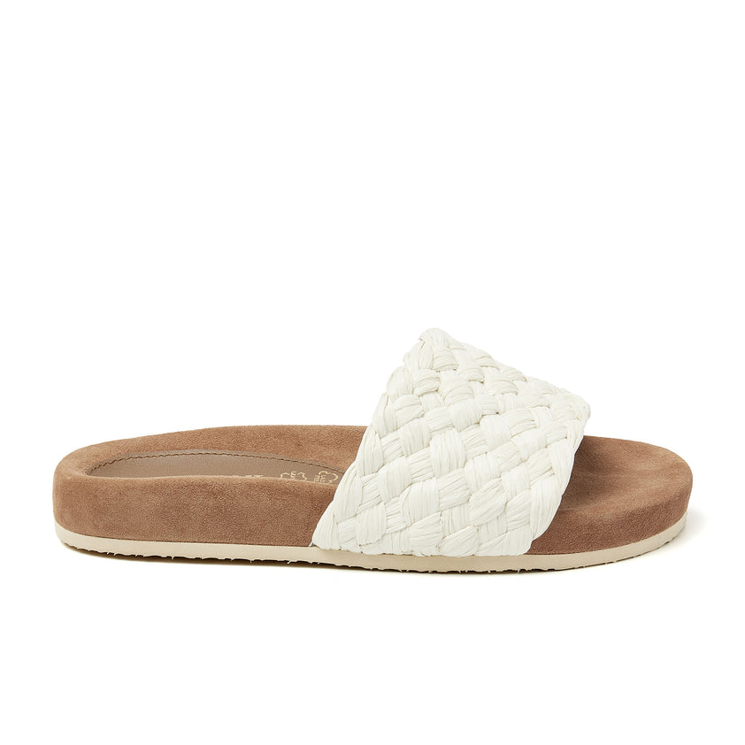 Damen Pantoletten Raffia 75.860 Off-White