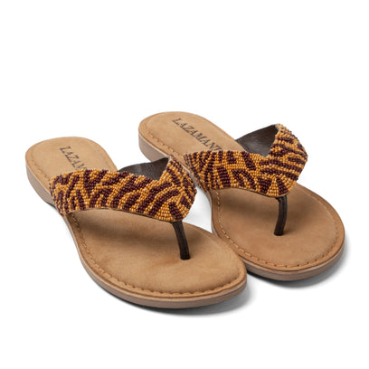 Ebba Damen Leder-Zehentrenner Brown