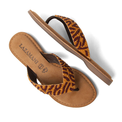 Ebba Damen Leder-Zehentrenner Brown