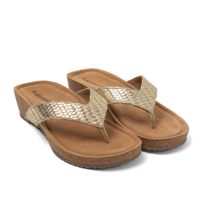 Leia Damen Zehentrenner Gold