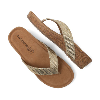 Leia Damen Zehentrenner Gold