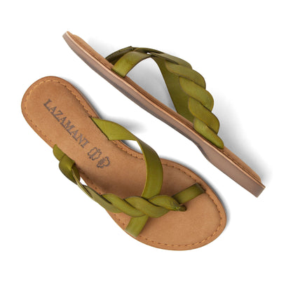 Avi Damen Leder-Zehentrenner Green