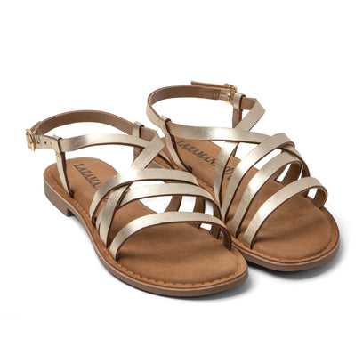 Zuza Damen Ledersandalen Gold
