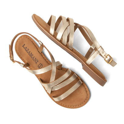 Zuza Damen Ledersandalen Gold
