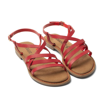 Zuza Damen Ledersandalen Red