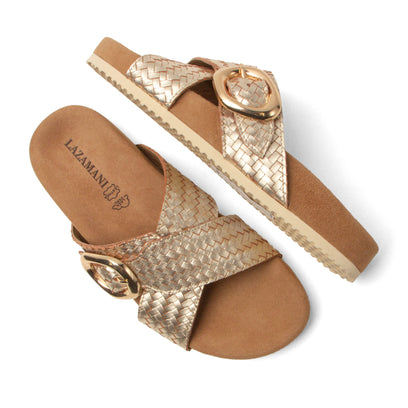 Kaja Damen Leder-Pantoletten Gold