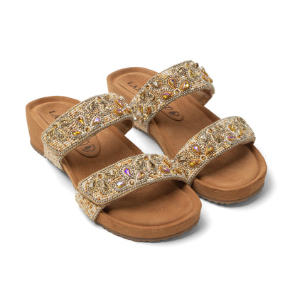 Bo Damen Pantoletten Beige