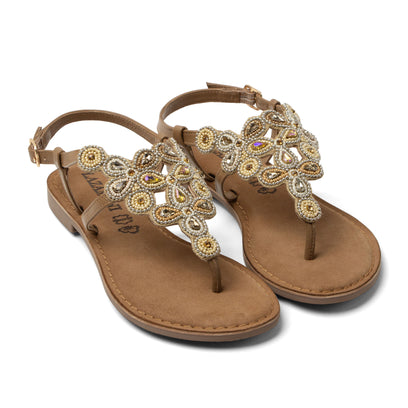 Dante Damen Leder-Sandalen Beige